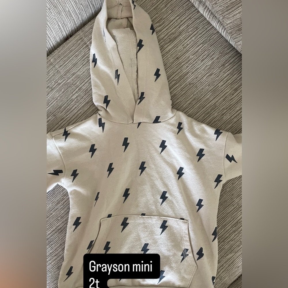 Cream and Black Lightning Bolt Sweatshirt